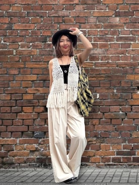 「アイテム（キャミソール）」を使った、toshikoshiさん（レディース・160cm）の秋コーディネート