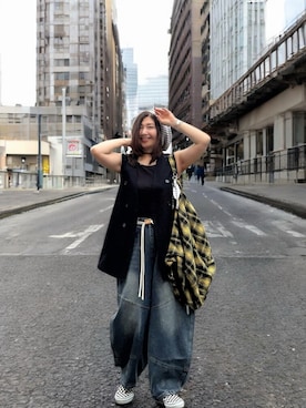 「アイテム（スリッポン）」を使った、toshikoshiさん（レディース・160cm）の夏コーディネート