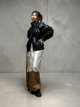 「ORiental TRaffic（オリエンタルトラフィック）の厚底タッセルローファー/21350（ローファー、ブラック系）」を使った、toshikoshiさん（レディース・160cm）の冬コーディネート