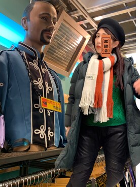 「服とコスメでなりたい自分に」｜「アイテム（ダウンジャケット/コート）」を使った、toshikoshiさん（レディース・160cm）の冬コーディネート