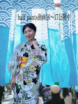 「浴衣」｜「アイテム（その他）」を使った、toshikoshiさん（レディース・160cm）の夏コーディネート