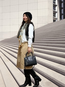 「アイテム（リング）」を使った、toshikoshiさん（レディース・160cm）の冬コーディネート