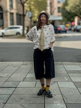 「ネクタイ」｜toshikoshiさん（レディース・160cm）の春コーディネート