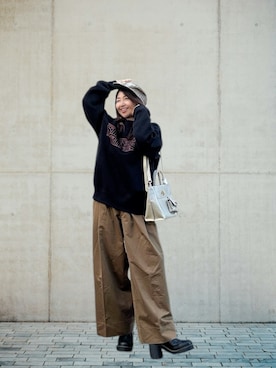 「アイテム（リング）」を使った、toshikoshiさん（レディース・160cm）の冬コーディネート