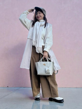 「ear PAPILLONNER（イアパピヨネ）の【Brooklyn Charm(ブルックリンチャーム×ear】 馬2WAYトートバッグ　Mサイズ（トートバッグ）」を使った、toshikoshiさん（レディース・160cm）の冬コーディネート