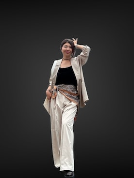 「アイテム（バンダナ/スカーフ）」を使った、toshikoshiさん（レディース・160cm）の秋コーディネート