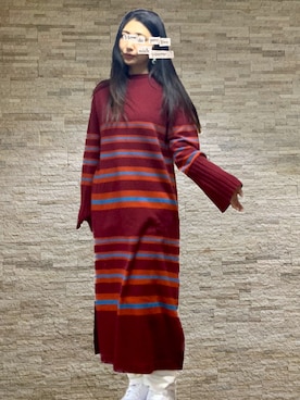 「レッド」｜toshikoshiさん（レディース・160cm）の秋コーディネート