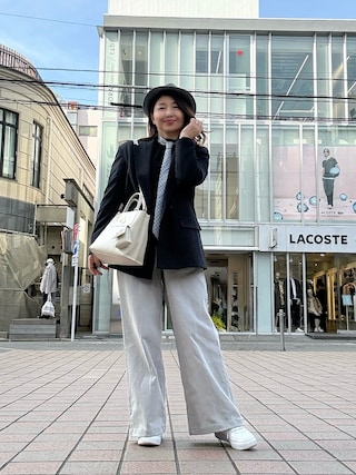 「ear PAPILLONNER(イアパピヨネ)の【Brooklyn Charm(ブルックリンチャーム×ear】 馬2WAYトートバッグ Mサイズ(トートバッグ)」を使った、toshikoshiさん(レディース・160cm)の冬コーディネート