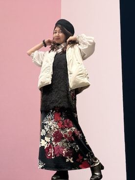 「coca（coca）（コカ）のアイテム（ハンチング/ベレー帽）」を使った、toshikoshiさん（レディース・160cm）の春コーディネート