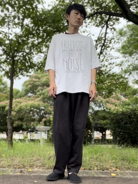 「スウェットギャザーパンツ」｜コユッキーさん（メンズ・170cm）の夏コーディネート