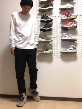 「ニットキャップ」｜「アイテム（スラックス）」を使った、コユッキーさん（メンズ・170cm）の秋コーディネート