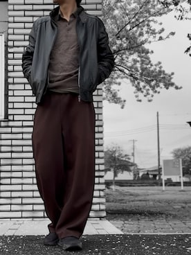 「アイテム（ライダースジャケット）」を使った、コユッキーさん（メンズ・170cm）の春コーディネート