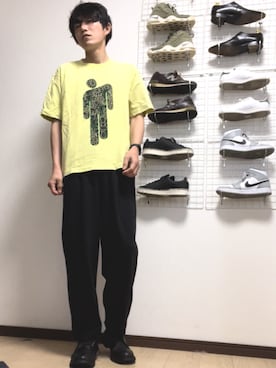 「スウェットギャザーパンツ」｜「アイテム（スウェットパンツ）」を使った、コユッキーさん（メンズ・170cm）の春コーディネート