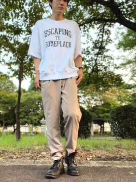「URBAN RESEARCH（アーバンリサーチ）のアイテム（チノパンツ）」を使った、コユッキーさん（メンズ・170cm）の夏コーディネート