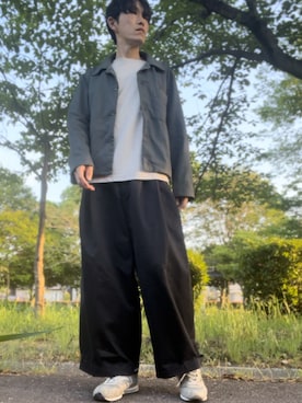 「シャツジャケット」｜「アイテム（ブルゾン）」を使った、コユッキーさん（メンズ・170cm）の春コーディネート