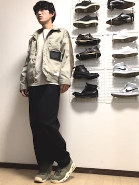 「スウェットギャザーパンツ」｜「アイテム（スウェットパンツ）」を使った、コユッキーさん（メンズ・170cm）の春コーディネート