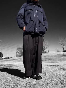 「beautiful people」｜「アイテム（ダウンジャケット/コート）」を使った、コユッキーさん（メンズ・170cm）の冬コーディネート