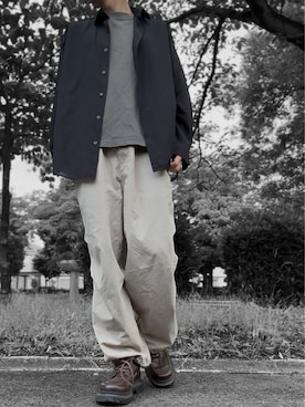 「アイテム（ローファー、ブラウン系）」を使った、コユッキーさん（メンズ・170cm）の夏コーディネート