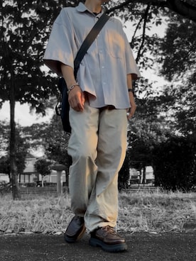 「アイテム（チノパンツ）」を使った、コユッキーさん（メンズ・170cm）の夏コーディネート