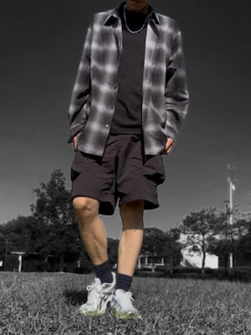 「アイテム（カーゴパンツ）」を使った、コユッキーさん（メンズ・170cm）の夏コーディネート