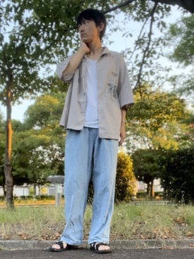 「ベージュ×ブルー」｜コユッキーさん（メンズ・170cm）の夏コーディネート