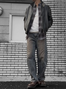 「アイテム（ライダースジャケット）」を使った、コユッキーさん（メンズ・170cm）の春コーディネート