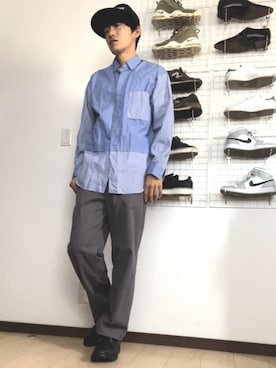 「LAD MUSICIAN（ラッドミュージシャン）のアイテム（帽子）」を使った、コユッキーさん（メンズ・170cm）の春コーディネート