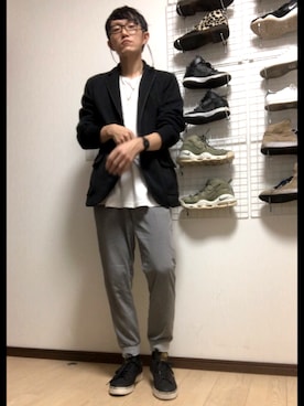 「ONES STROKE（ワンズストローク）のアイテム（テーラードジャケット）」を使った、コユッキーさん（メンズ・170cm）の秋コーディネート