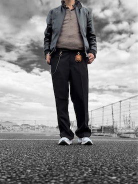 「ASICS（アシックス）のアイテム」を使った、コユッキーさん（メンズ・170cm）の冬コーディネート