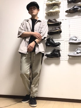 「LAD MUSICIAN（ラッドミュージシャン）のアイテム（帽子）」を使った、コユッキーさん（メンズ・170cm）の春コーディネート