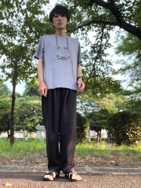 「スウェットギャザーパンツ」｜コユッキーさん（メンズ・170cm）の夏コーディネート