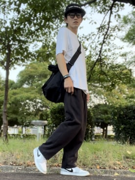「みんなの白Tフェス」｜「アイテム（スウェットパンツ）」を使った、コユッキーさん（メンズ・170cm）の夏コーディネート