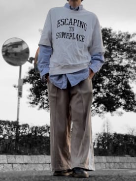 「beautiful people」｜「アイテム（スウェットパンツ）」を使った、コユッキーさん（メンズ・170cm）の春コーディネート