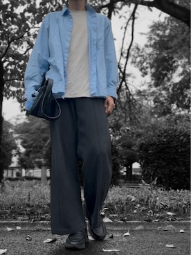 「UNIQLO（ユニクロ）のアイテム（スラックス）」を使った、コユッキーさん（メンズ・170cm）の秋コーディネート