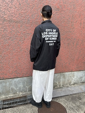 「BAIT（ベイト）の【2109_BAT】BAIT DEPARTMENT COACH JACKET 216-BAT-JKT-001（ナイロンジャケット）」を使った、KURODAさん（メンズ・180cm）の秋コーディネート