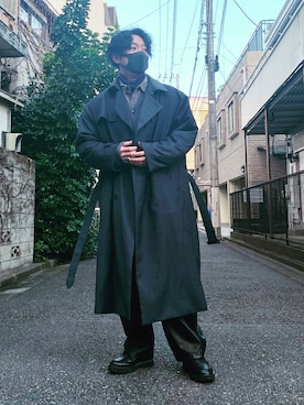 「CASPER JOHN（キャスパージョン）のアイテム（トレンチコート）」を使った、SHUNさん（メンズ・168cm）の冬コーディネート