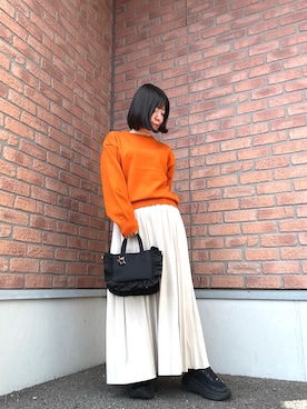 「アイテム（スカート）」を使った、かめさん（レディース・148cm・30代）の秋コーディネート