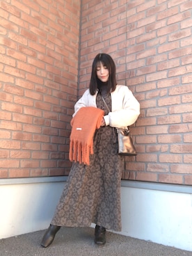 「ITEMS URBANRESEARCH（アイテムズ アーバンリサーチ）のPUキンチャクショルダー（ショルダーバッグ）」を使った、かめさん（レディース・148cm）の冬コーディネート