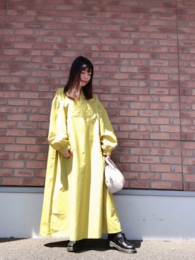 「ITEMS URBANRESEARCH（アイテムズ アーバンリサーチ）のアイテム（シャツワンピース）」を使った、かめさん（レディース・149cm）の夏コーディネート