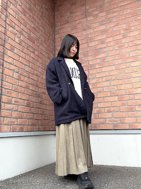 「アイテム（スカート）」を使った、かめさん（レディース・148cm・40代）の冬コーディネート