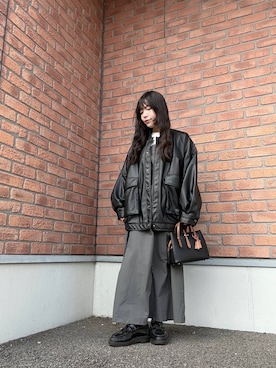 「ITEMS URBANRESEARCH（アイテムズ アーバンリサーチ）のアイテム（ブルゾン）」を使った、かめさん（レディース・148cm）の春コーディネート