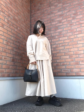 「ITEMS URBANRESEARCH（アイテムズ アーバンリサーチ）のアイテム（シャツ/ブラウス）」を使った、かめさん（レディース・148cm）の秋コーディネート