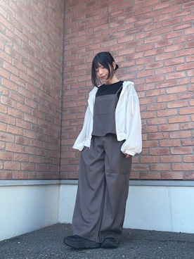 「パーカー」｜「アイテム（オールインワン・サロペット）」を使った、かめさん（レディース・148cm）の夏コーディネート