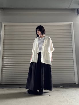 「アイテム（その他アウター、ホワイト系）」を使った、かめさん（レディース・148cm）の夏コーディネート