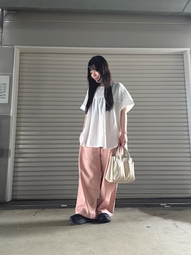 「アイテム（トートバッグ）」を使った、かめさん（レディース・148cm・30代）の夏コーディネート
