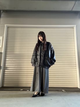 「ITEMS URBANRESEARCH（アイテムズ アーバンリサーチ）のアイテム（ブルゾン）」を使った、かめさん（レディース・148cm）の冬コーディネート