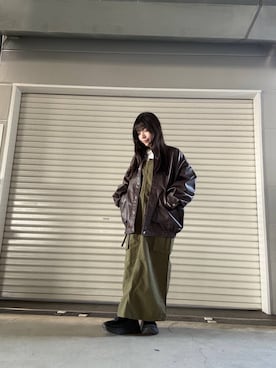 「ITEMS URBANRESEARCH（アイテムズ アーバンリサーチ）のアイテム（ブルゾン）」を使った、かめさん（レディース・148cm）の春コーディネート
