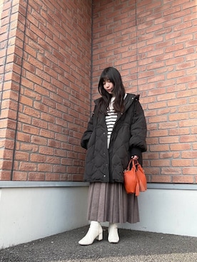 「URBAN RESEARCH（アーバンリサーチ）のアイテム（ダウンジャケット/コート）」を使った、かめさん（レディース・148cm）の冬コーディネート