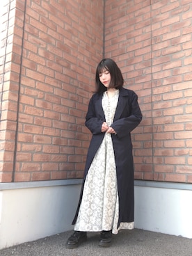 「ITEMS URBANRESEARCH（アイテムズ アーバンリサーチ）のアイテム（トレンチコート）」を使った、かめさん（レディース・148cm）の春コーディネート