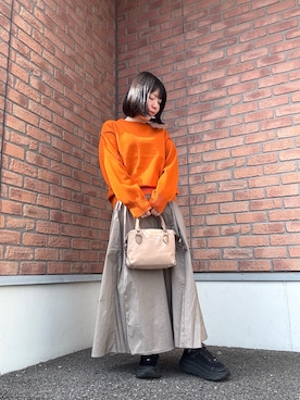 「ITEMS URBANRESEARCH（アイテムズ アーバンリサーチ）のウエストギャザースカート（スカート）」を使った、かめさん（レディース・148cm）の秋コーディネート